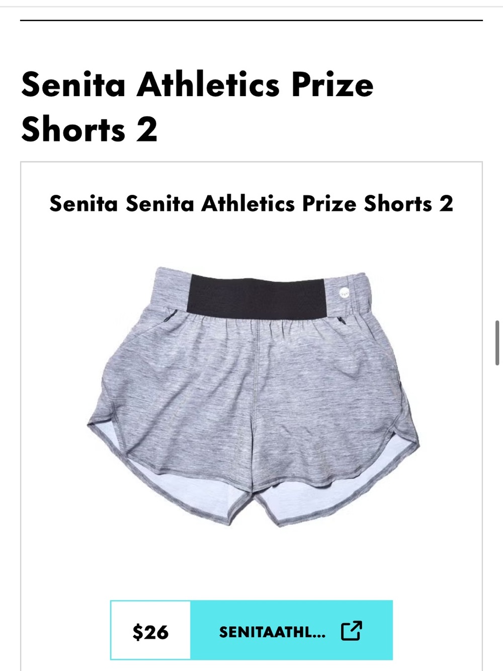 XXL Senita Athletics Gray Athletic Shorts with Black Waistband